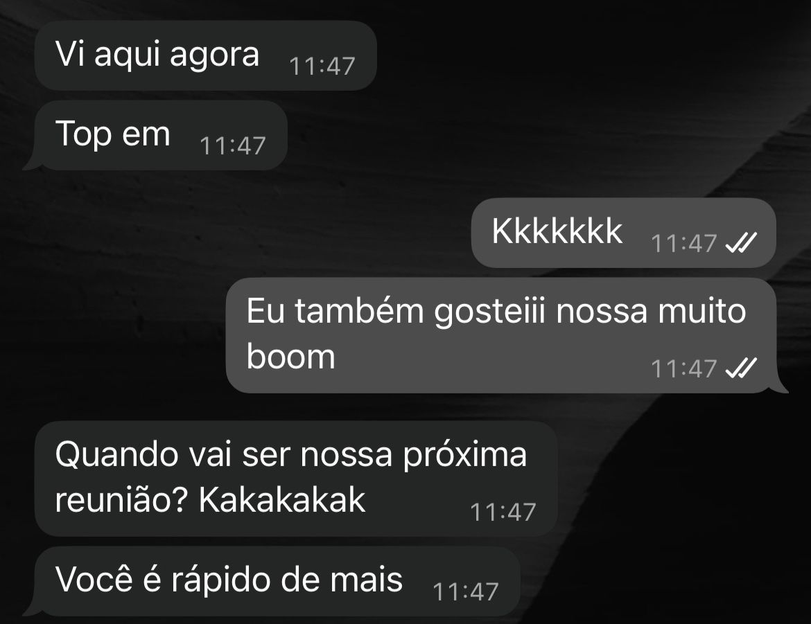 Depoimento em print de conversa